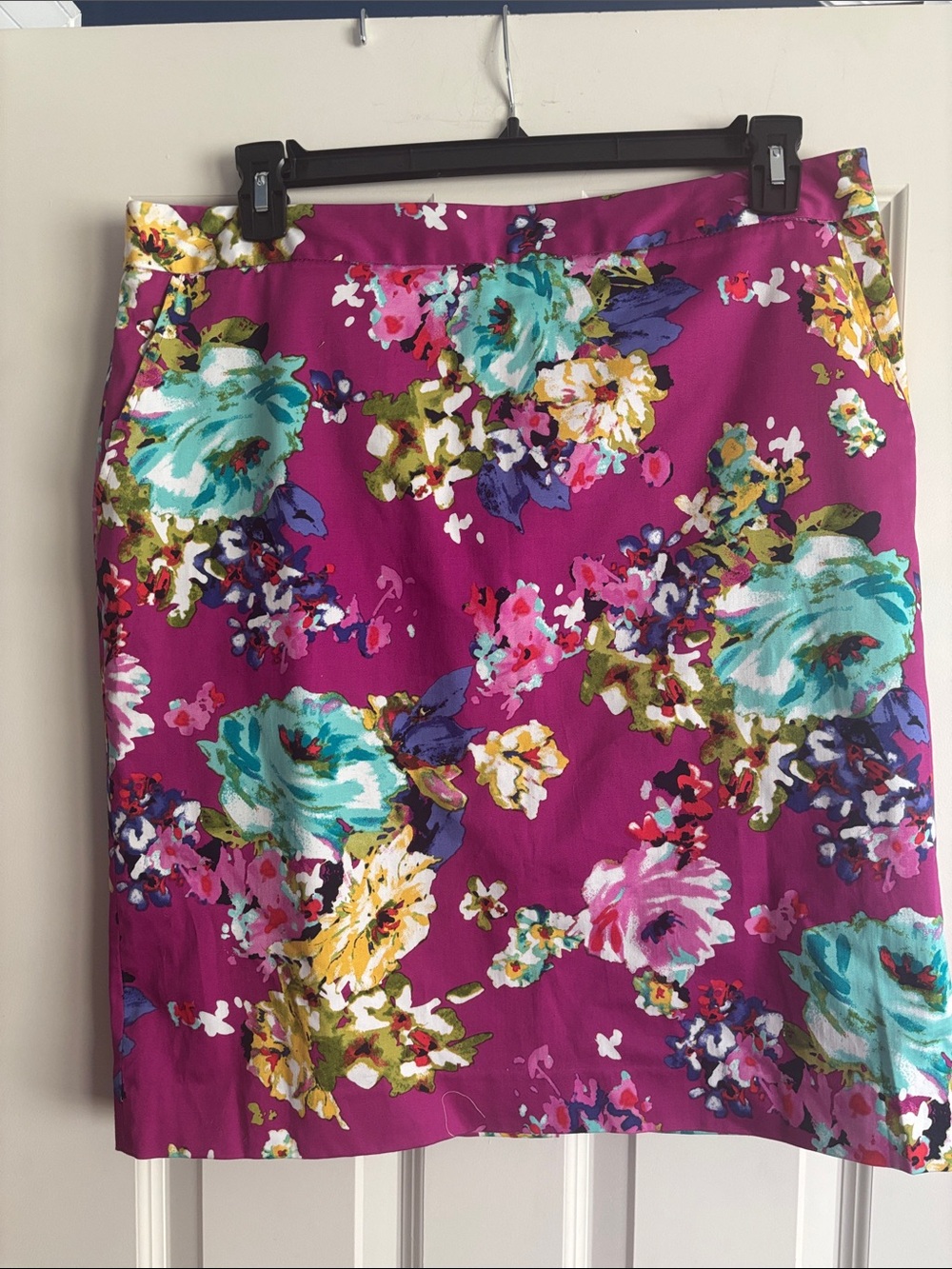 Charter Club Magenta Floral Pencil Skirt
